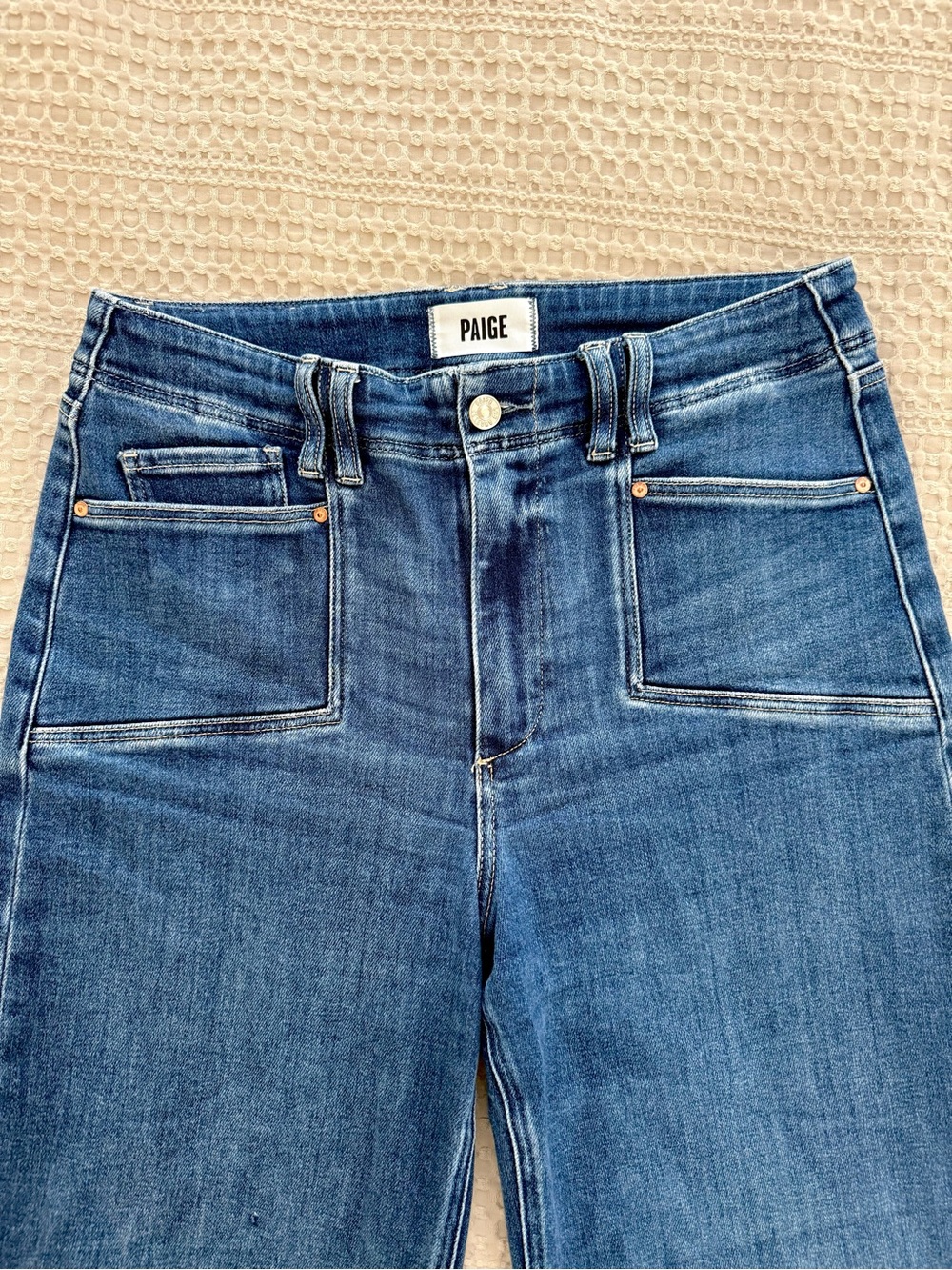 PAIGE ANESSA High-Rise Wide Leg Jeans in Classic Blue Wash